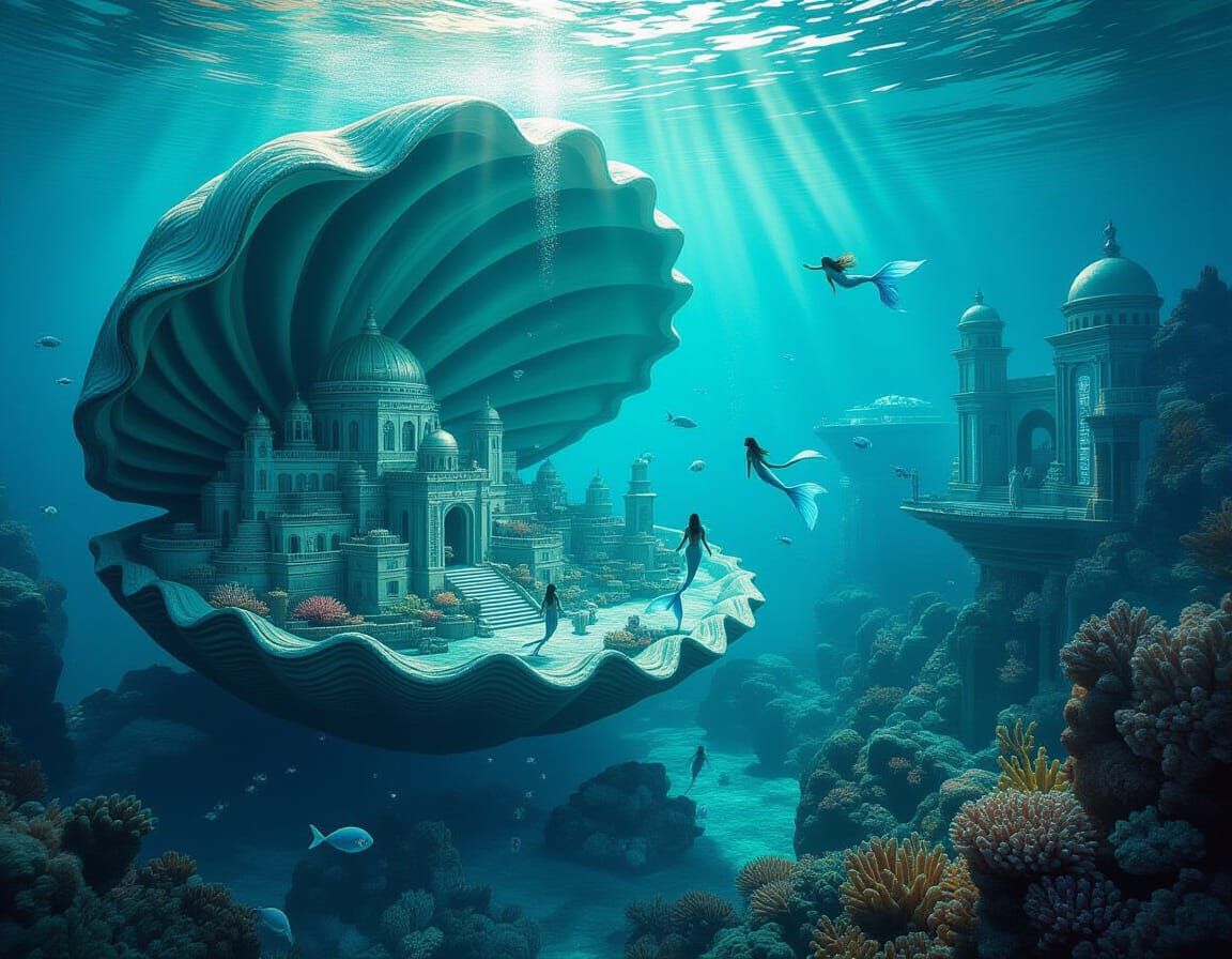 Atlantis-Inspired Underwater City of Mermaids