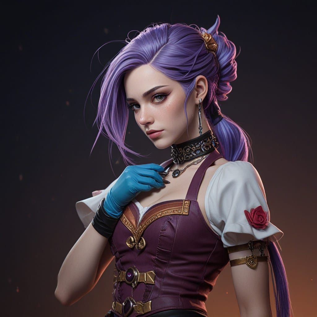 Mauve Jinx Cradles Whimsical Baby Shark in Hyper-Realistic C...