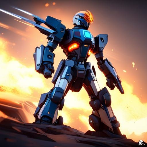 Ghost Rider Gundam Mecha in Flames: Cinematic Sci-Fi