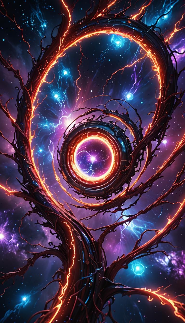 Chrome Portal Reveals Radiant Red Lightning Star System