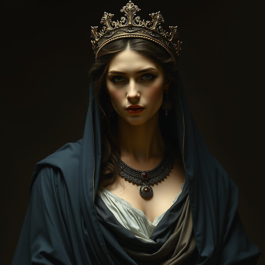 Mystical Greek Statue in the Style of Caravaggio