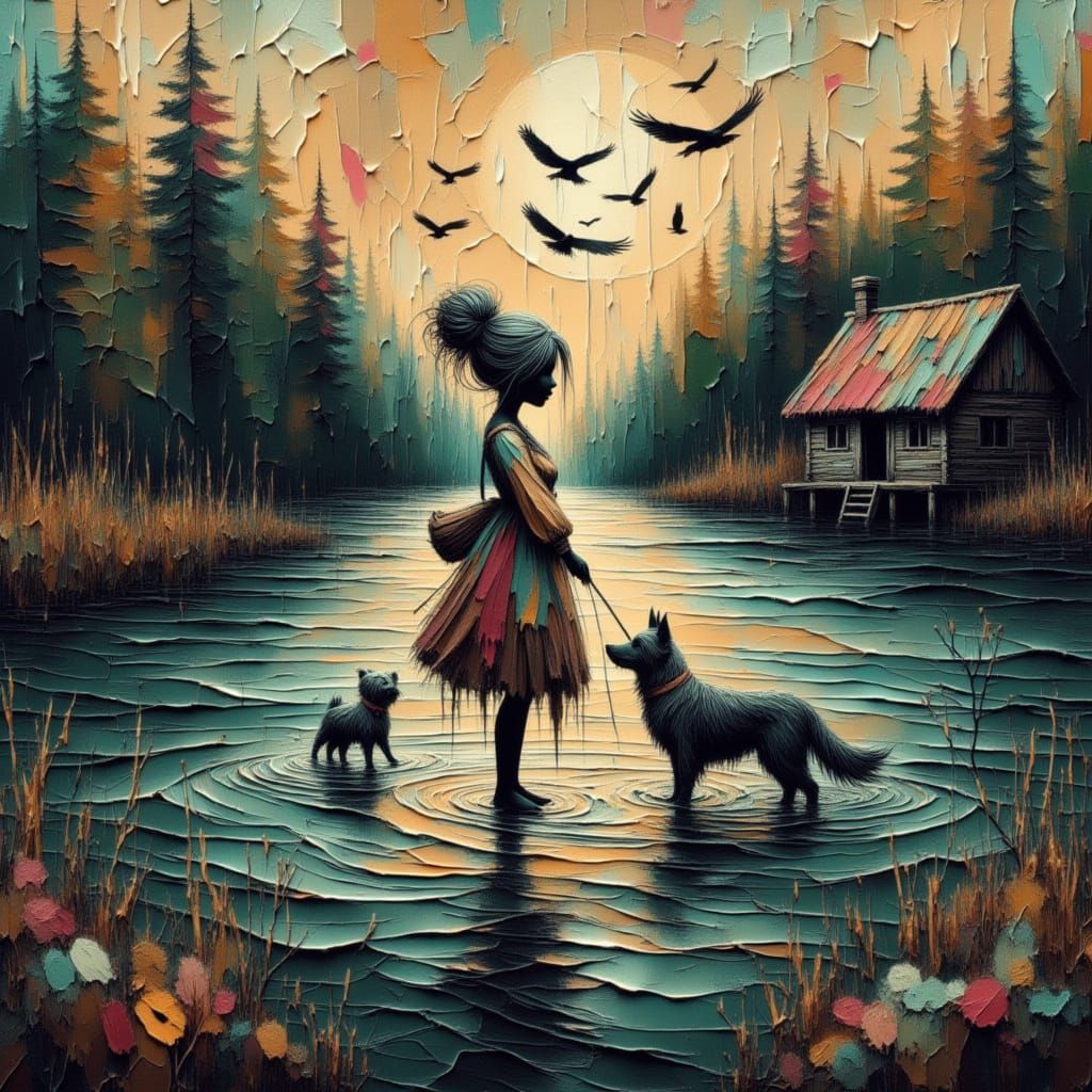 River Witch and Moonchild Fishing by Cabin