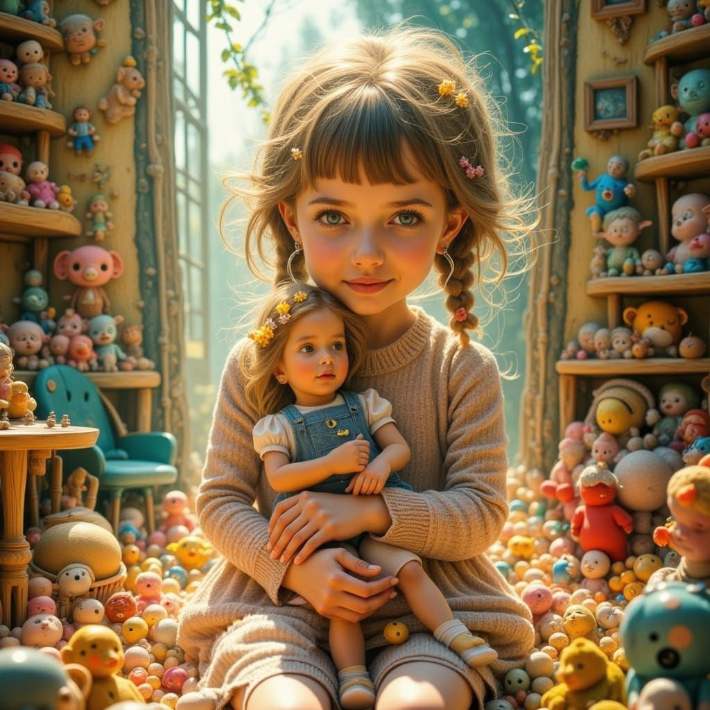 Toy Figure in Abstract Reality