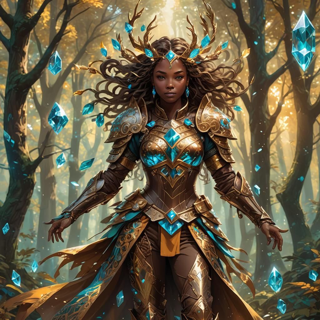 Mystical Forest Crystal Sword in Fantasy Art