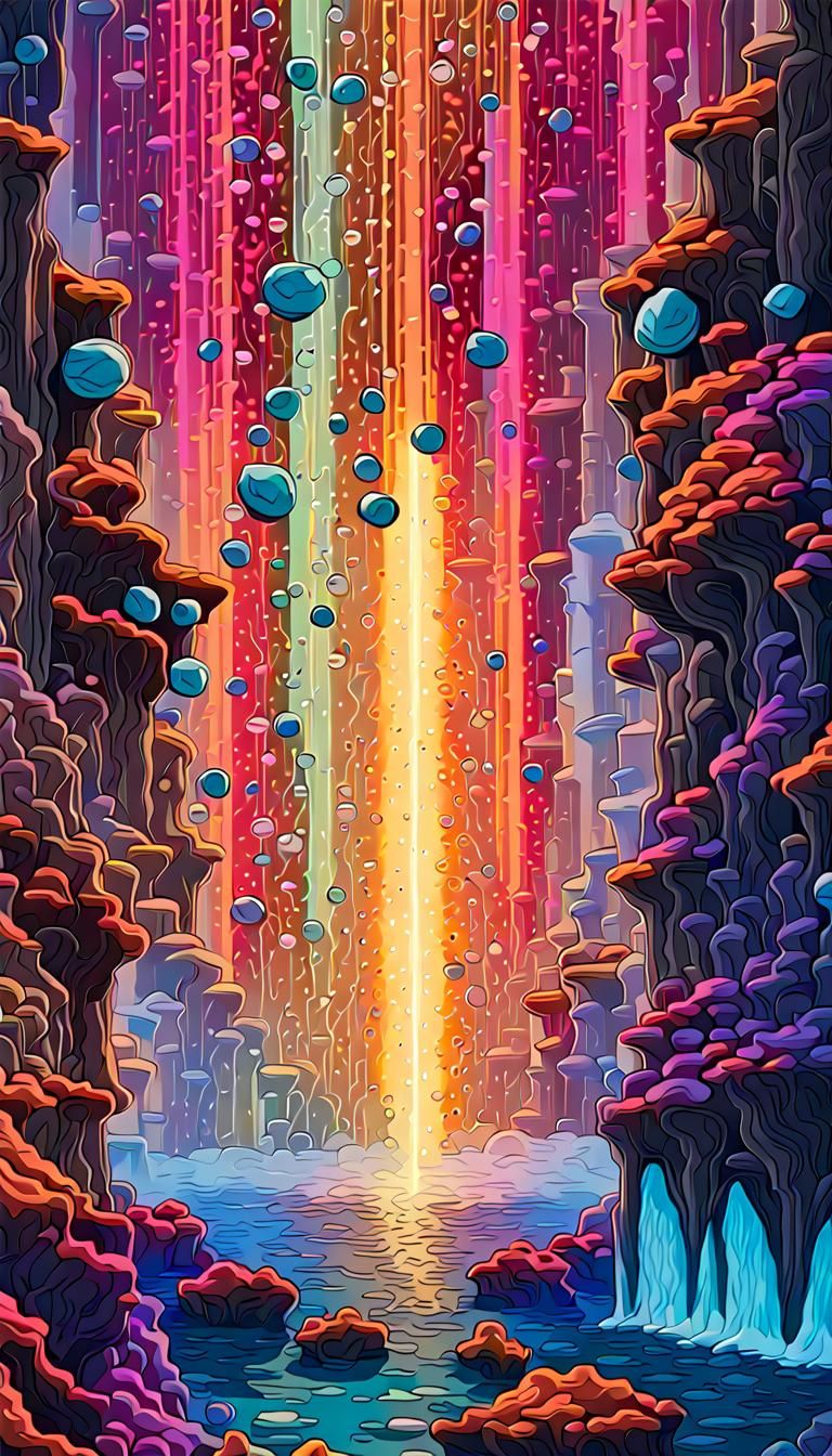 Neon Crystals Grow to Music in Psychedelic Sea