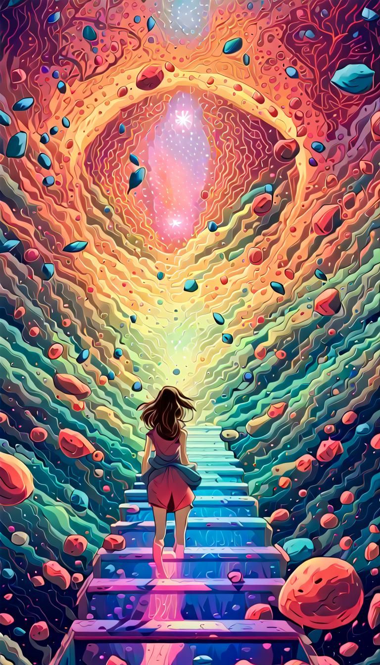 Neon Crystals Grow to Music: Bold Psychedelic Art