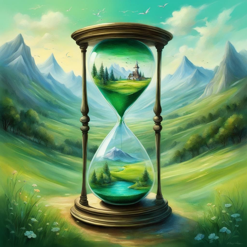 Hourglass Microworld: Meadow and Summer Landscapes