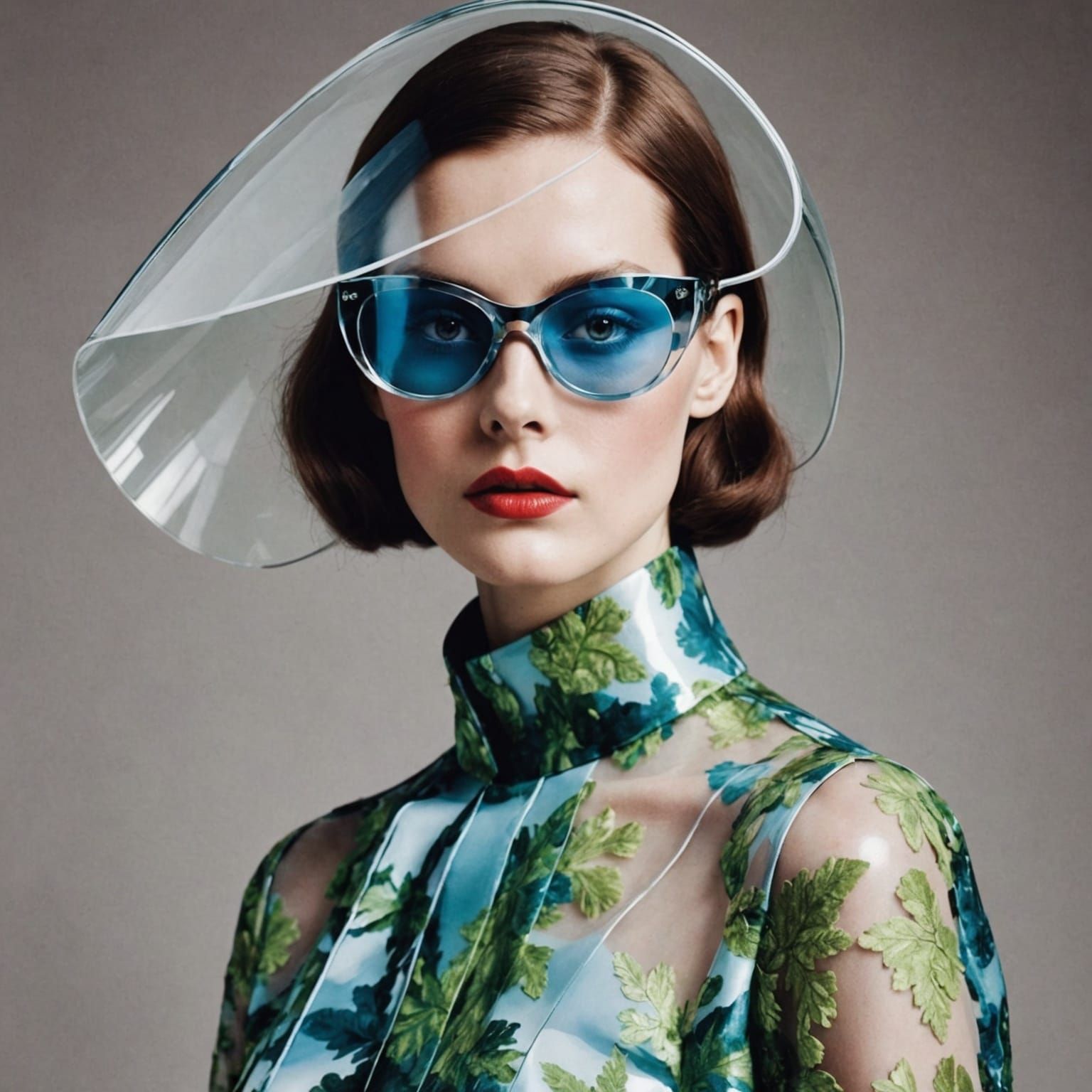 Surreal Gothic Woman Double Exposure in Vogue Style