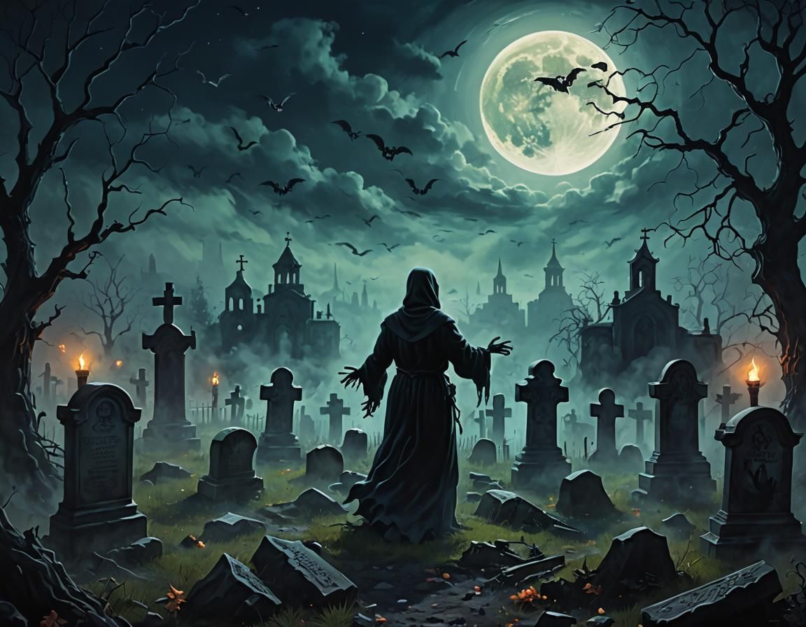Haunted Graveyard: Ghosts and Ghouls in Dark Fantasy Art