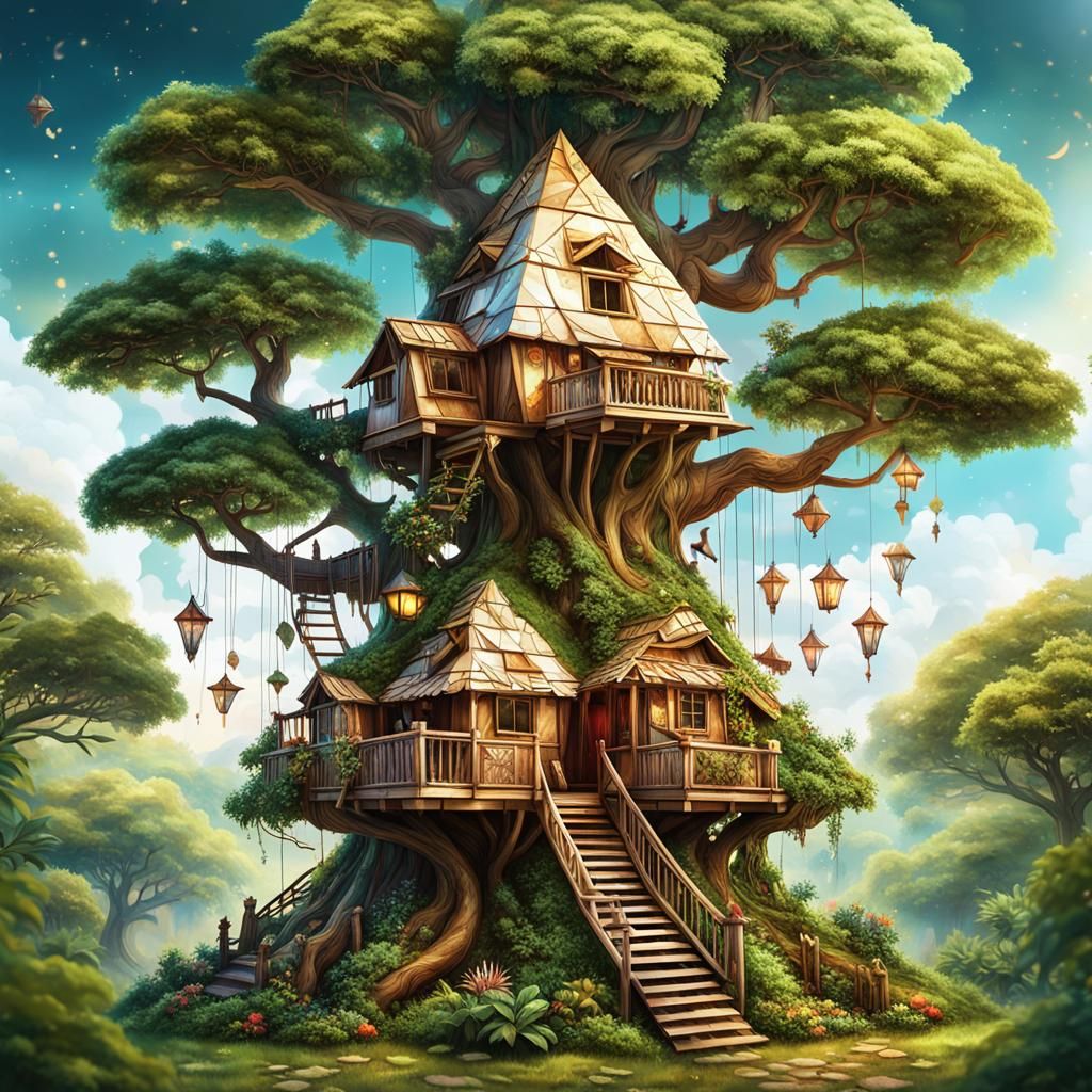 Pyramid treehouse