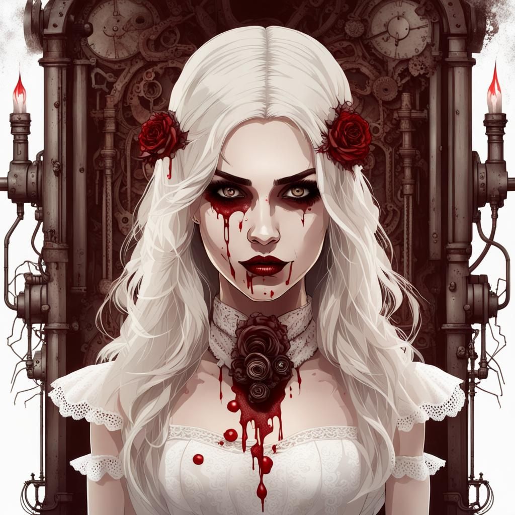 Vampire Girl with Steampunk Engine