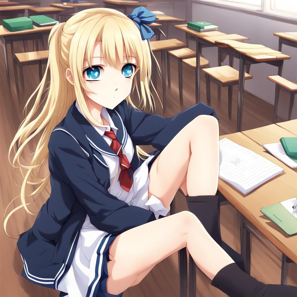 Anime Girl in School Uniform, Manga Style