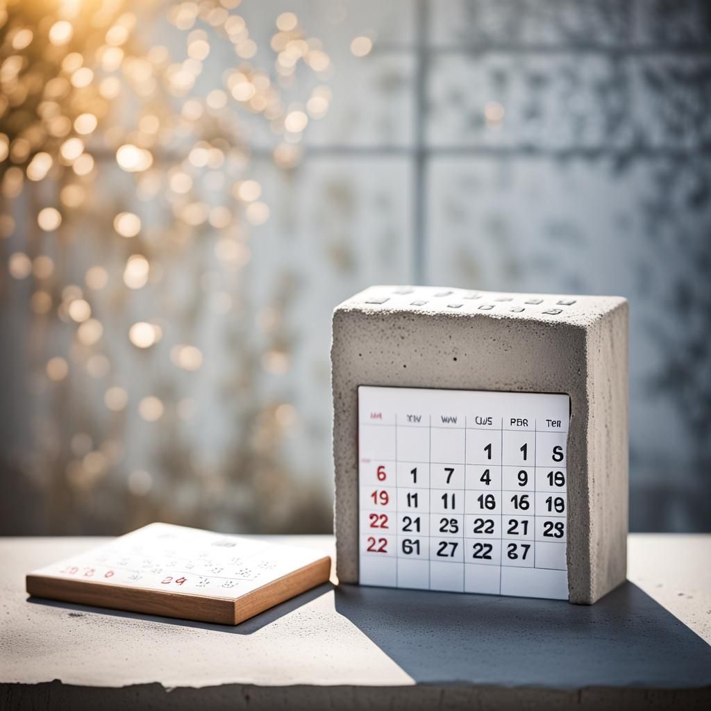 Concrete Calendar: Professional Photography with Bokeh
