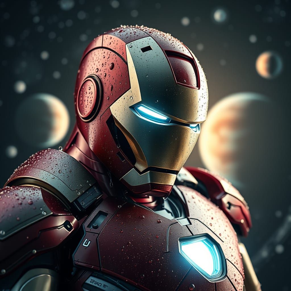 Iron Man in Hyperrealistic Space