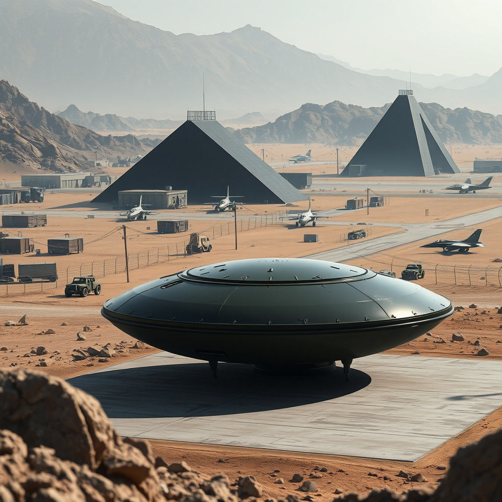 Military Installation in Rocky Desert, Matte Painting