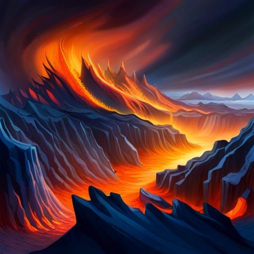 Volcanic Hellscape with Dragons and Flameworms