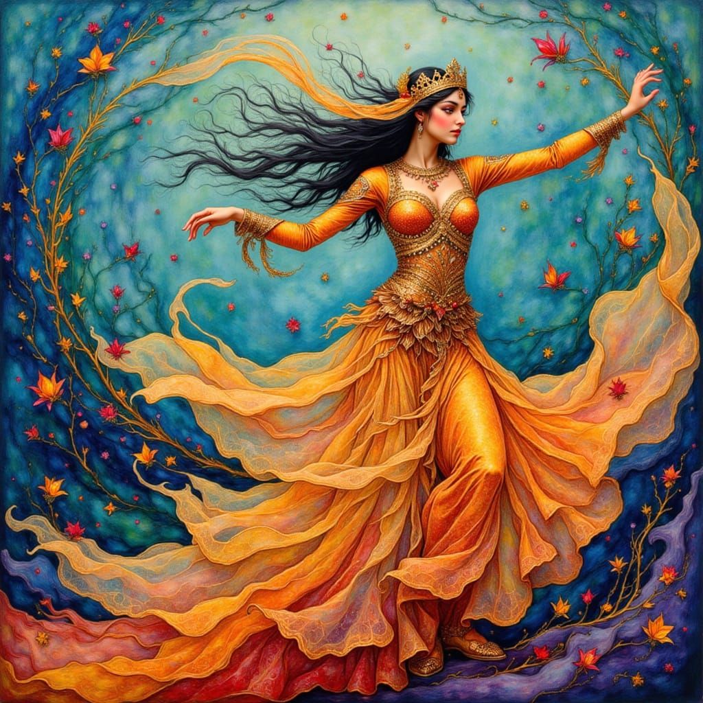 Arabian Dancer in Dreamlike Middle Eastern Atmosphere