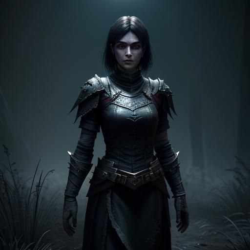 Dark Fantasy Female Character for Horror Game