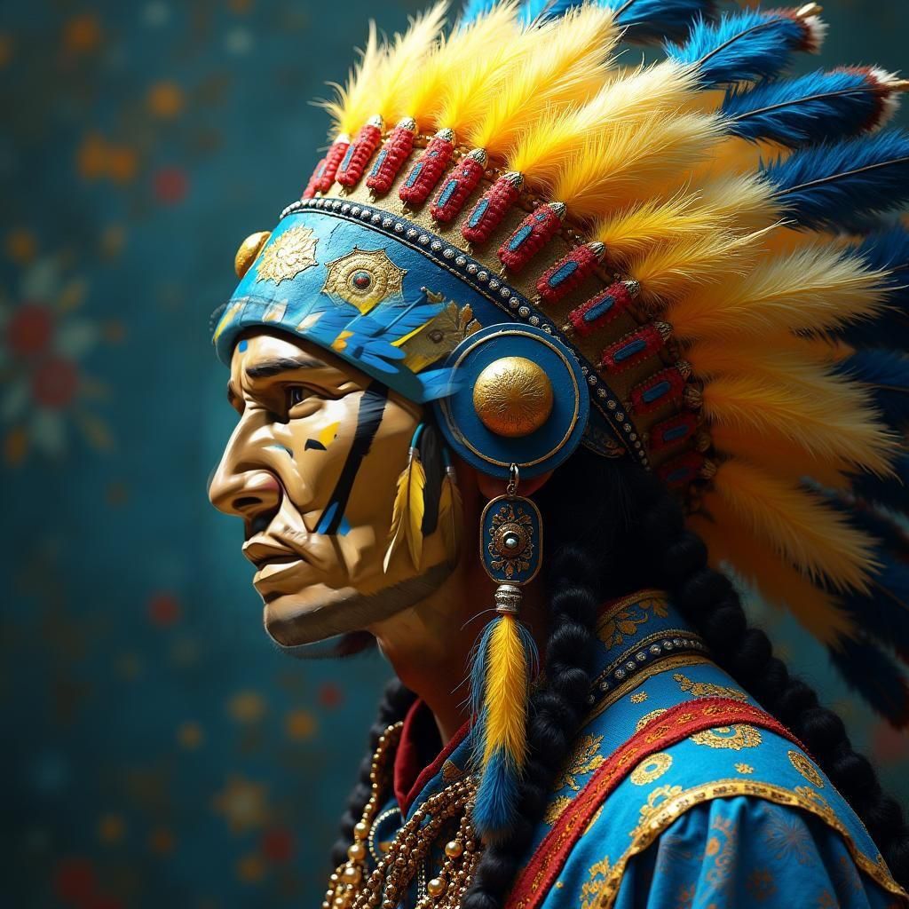 Intricately Detailed Native American War Bonnet