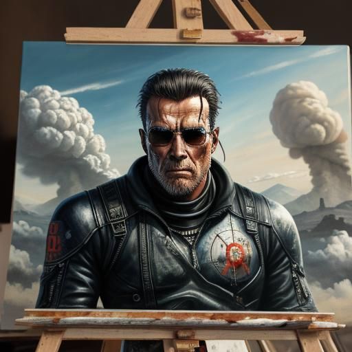 T800 Terminator Paints the Apocalypse: Hyperrealistic CGI