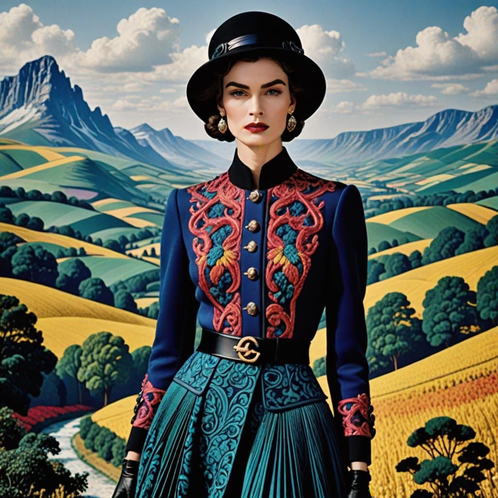 Thierry Mugler Coco Chanel INSPIRED Embroidered Jacquard Wea...