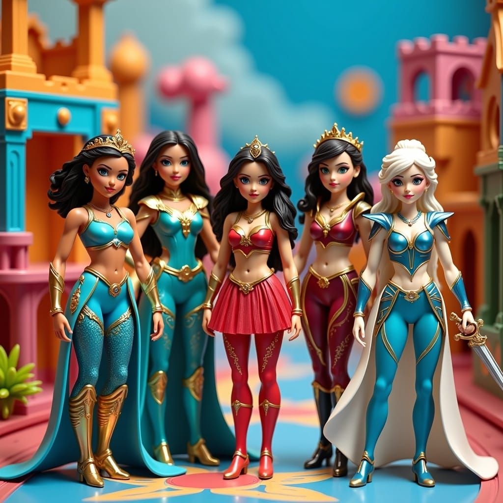 Heroine Squad in Vibrant Miniature World