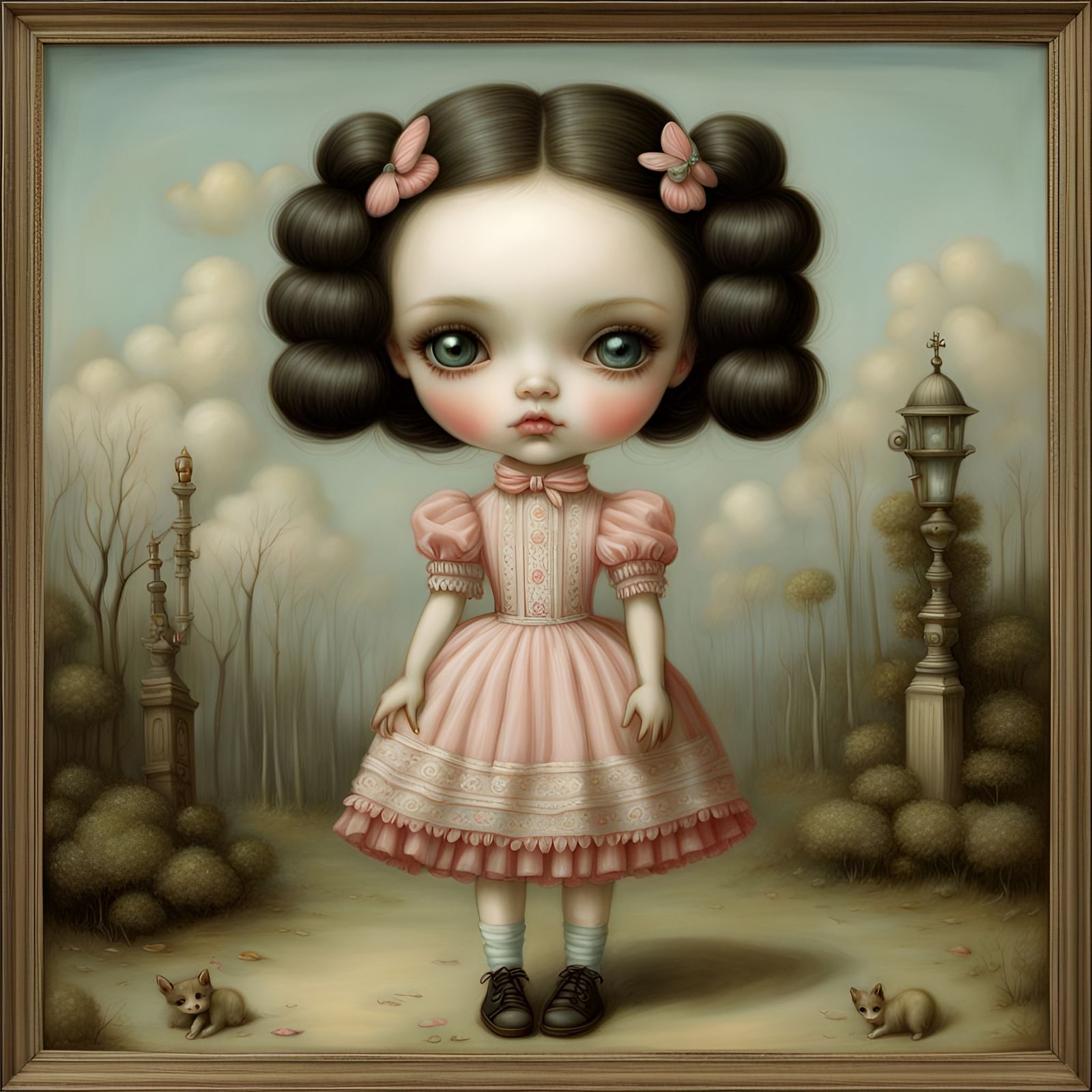 Surreal Doll Portrait in Lowbrow Art Style