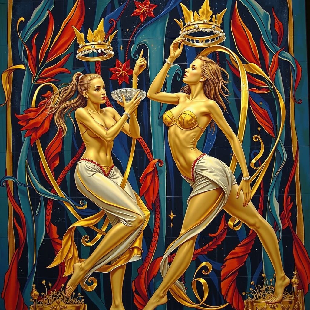 Expressive Sculpture of Reflected Glory in Vibrant Art Deco ...