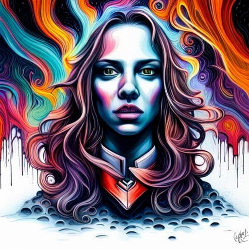 Ghost Graffiti Art in Polychromatic Splash Style