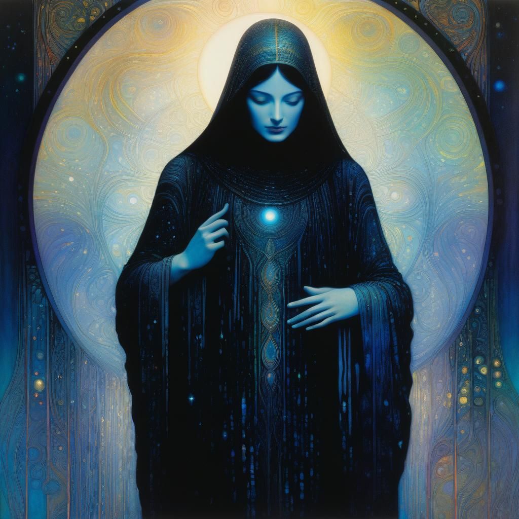 Luminous Angel in Art Nouveau Style