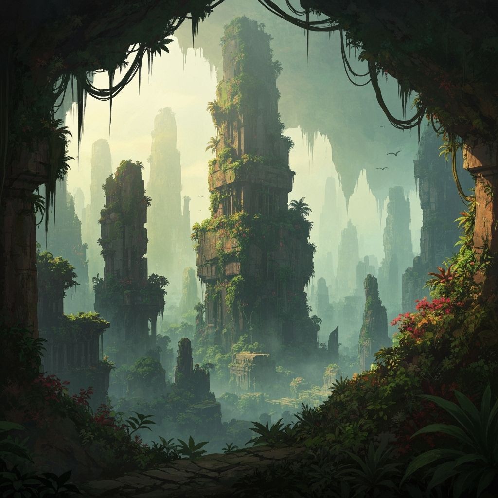 Jungle City Illuminated by Ancient Light