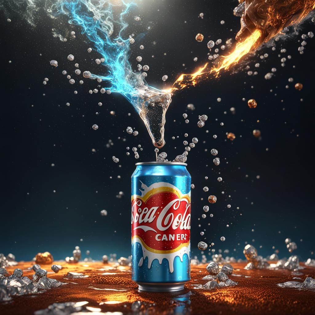 Soda Can with Spark Plug: Detailed Matte Painting