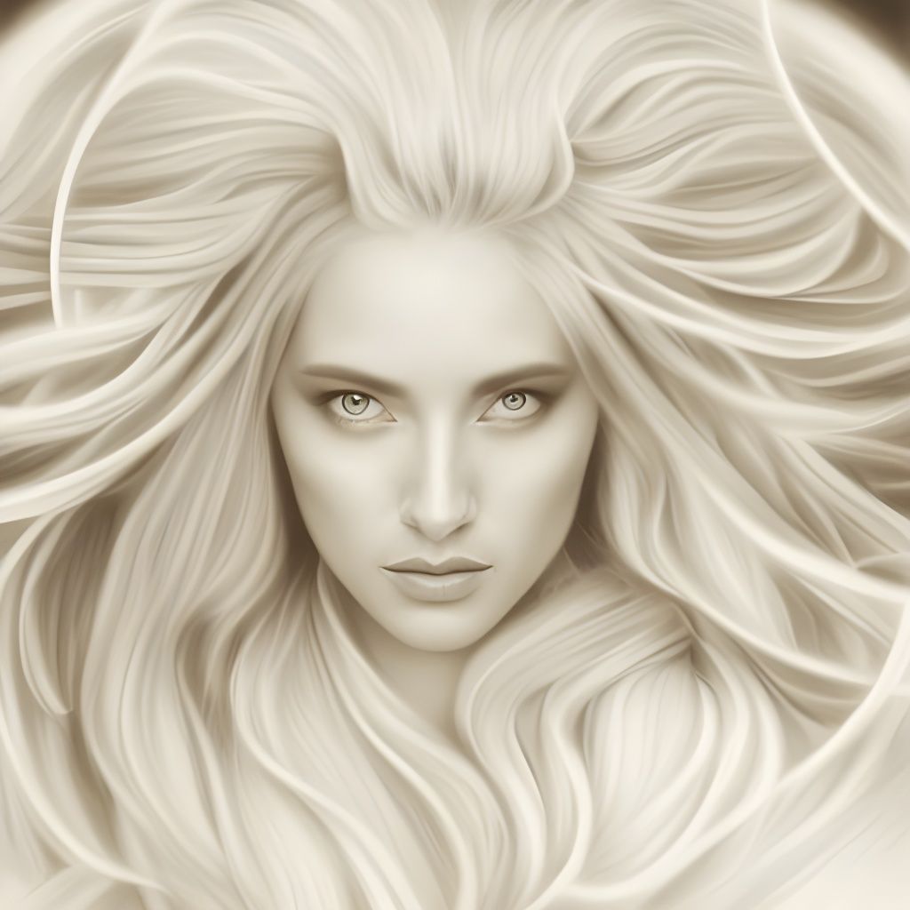 Cosmic Goddess Pencil Drawing in Hyperreal Style