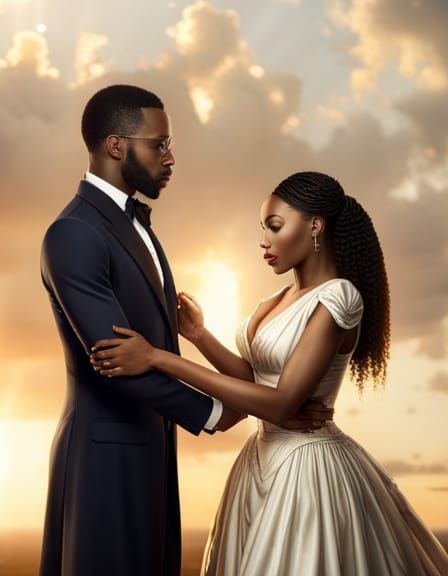 Romantic Black Couple in 19th Century Romance Art