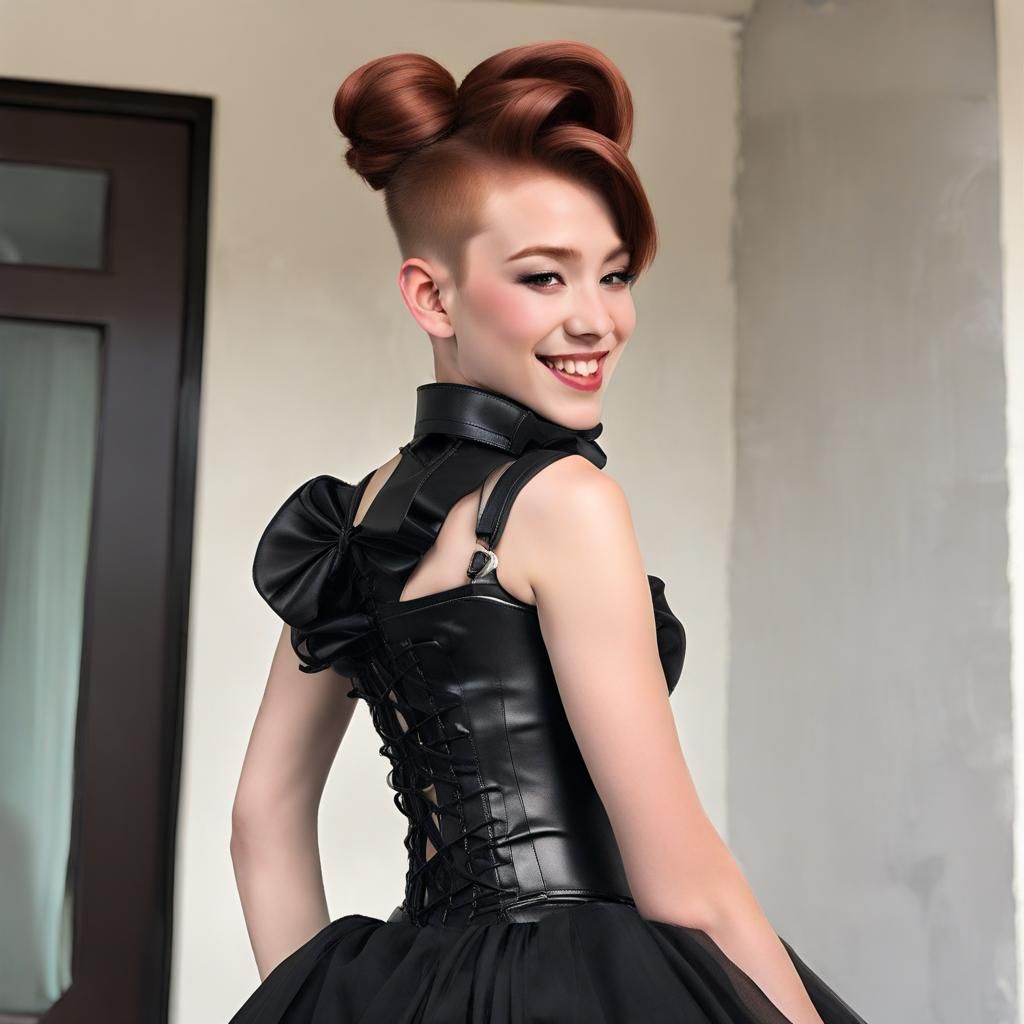 Ladyboy in Corset and Heels: Hyperrealistic Portrait
