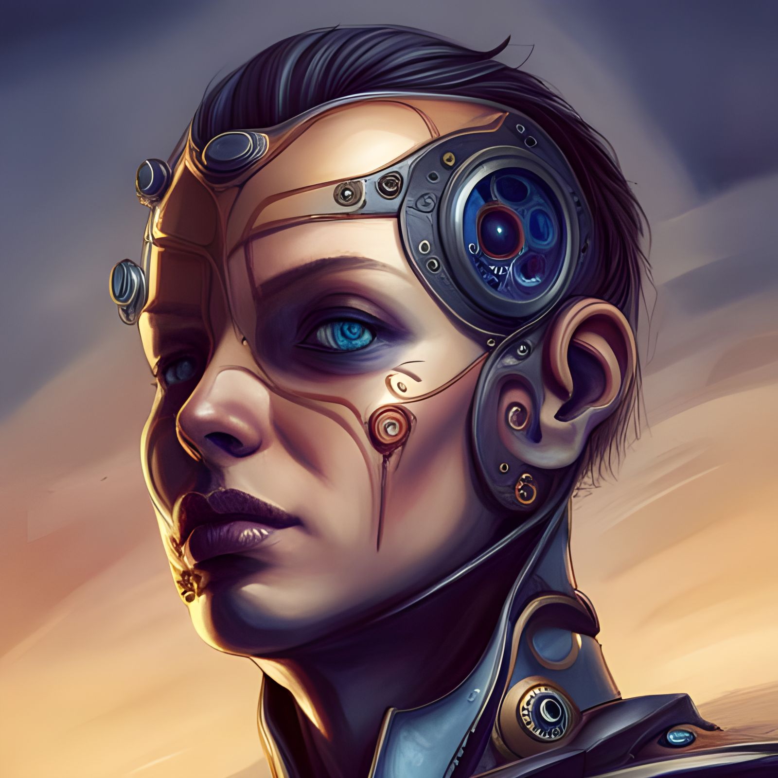 Steampunk Cyborg in Intricate Digital Painting