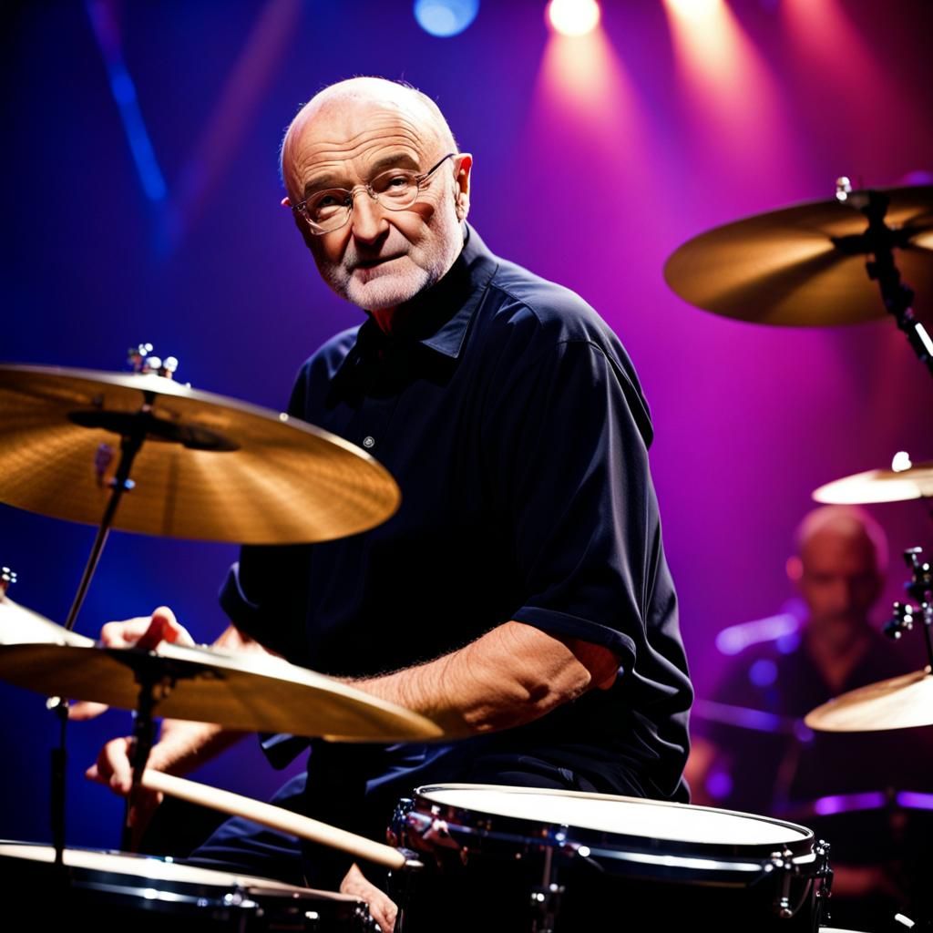 Phil Collins Drumming: Professional Photography