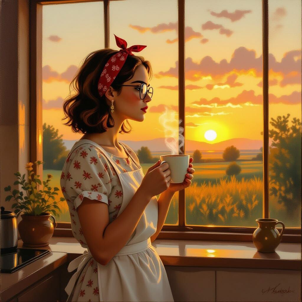 Woman at Dawn: Intimate Realism in Golden Light