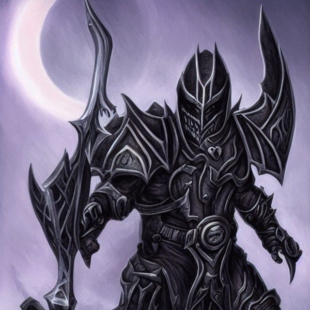 Epic Death Knight Warrior in Dark Armor