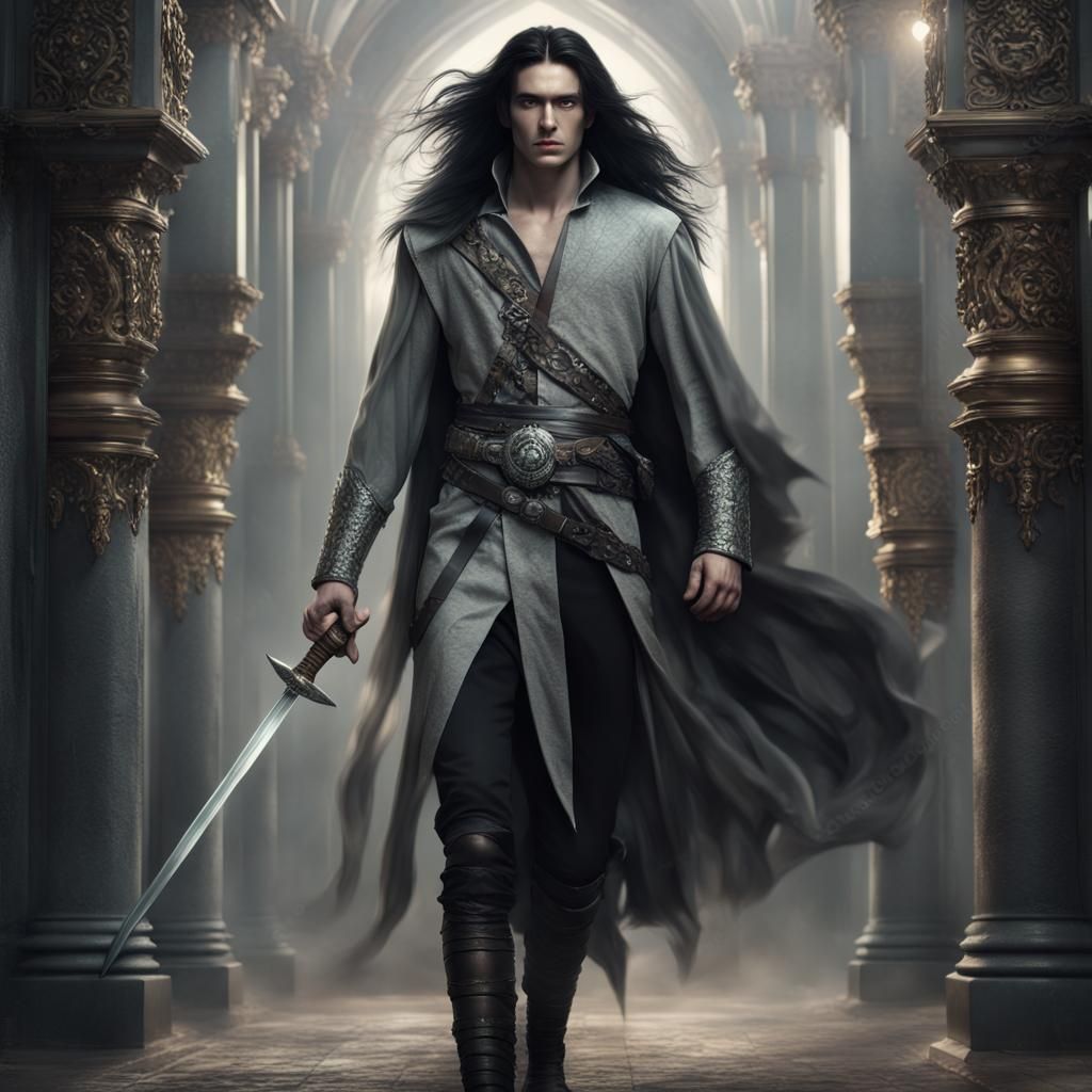 Handsome Man with Sword: Digital Matte Painting