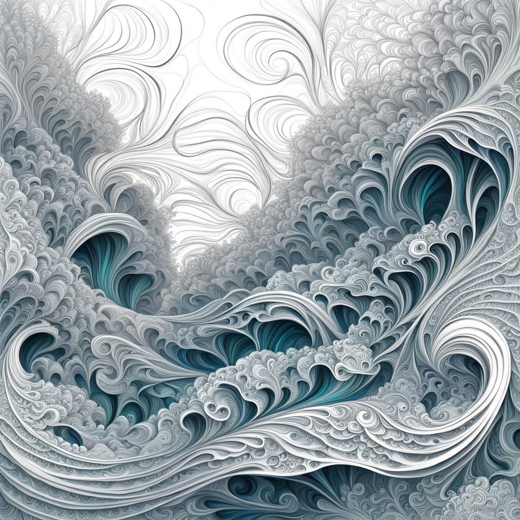 Abstract Underwater Kingdom in 3D Shading