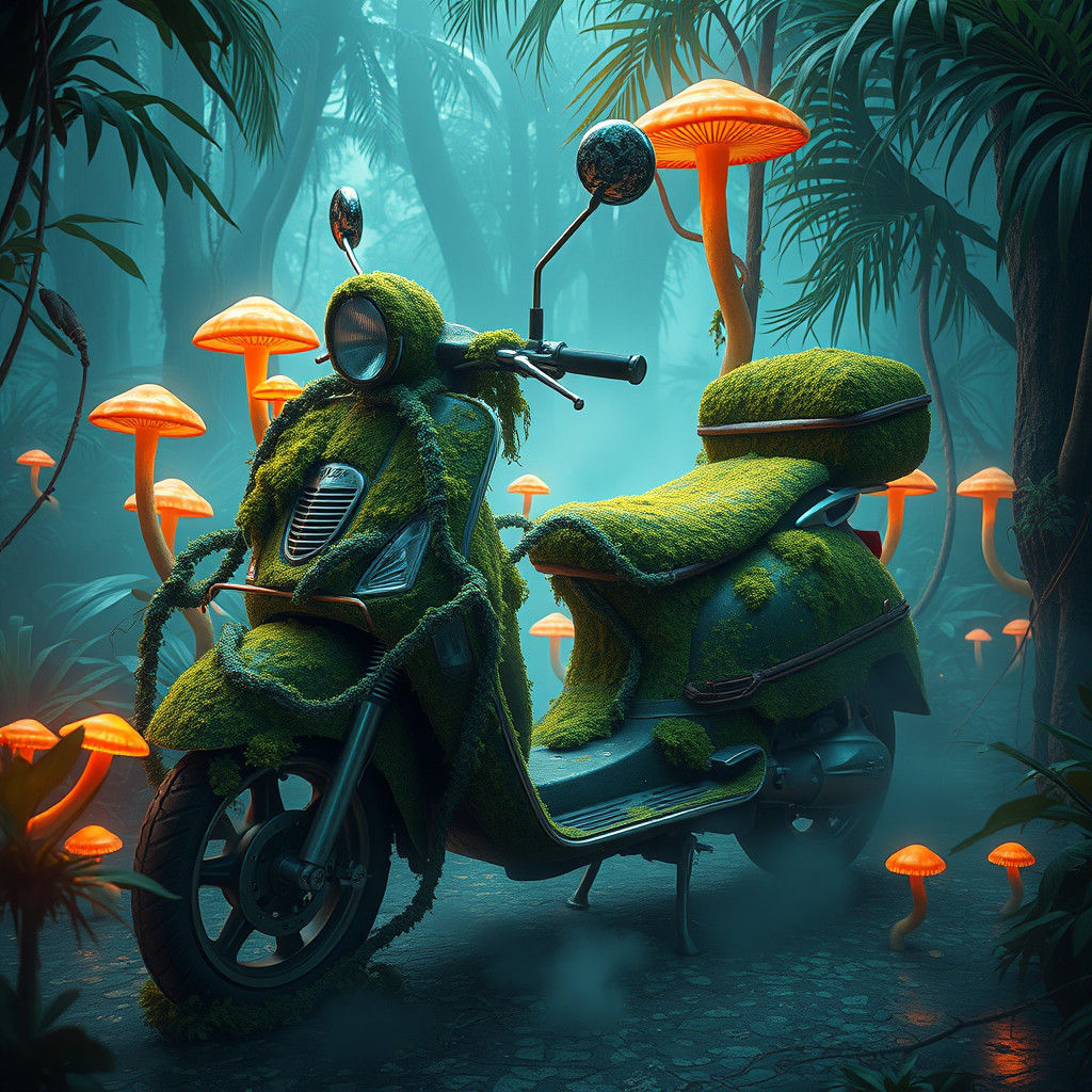 Jungle Scooter: A Matte Painting Masterpiece
