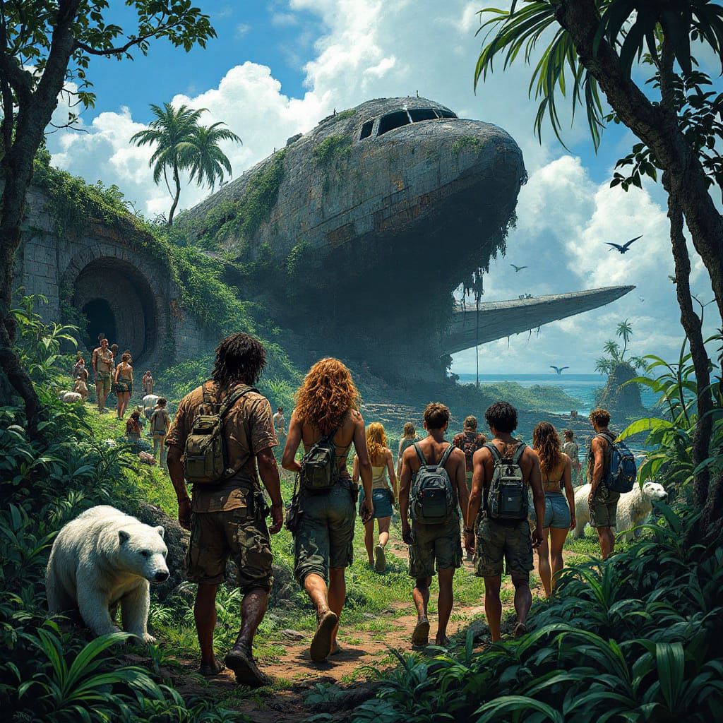 Castaways Explore Mysterious Jungle Ruins with Plane Wreckag...