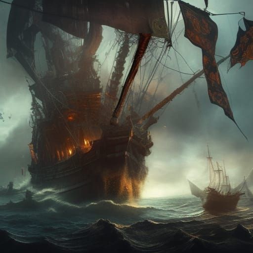 Detailed Jolly Roger Concept Art in 8K