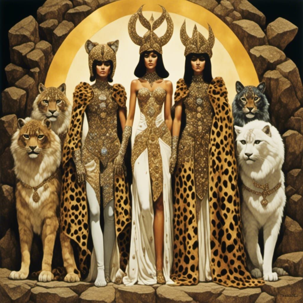 Hyperrealistic Feline Figures: A Stunning Depiction