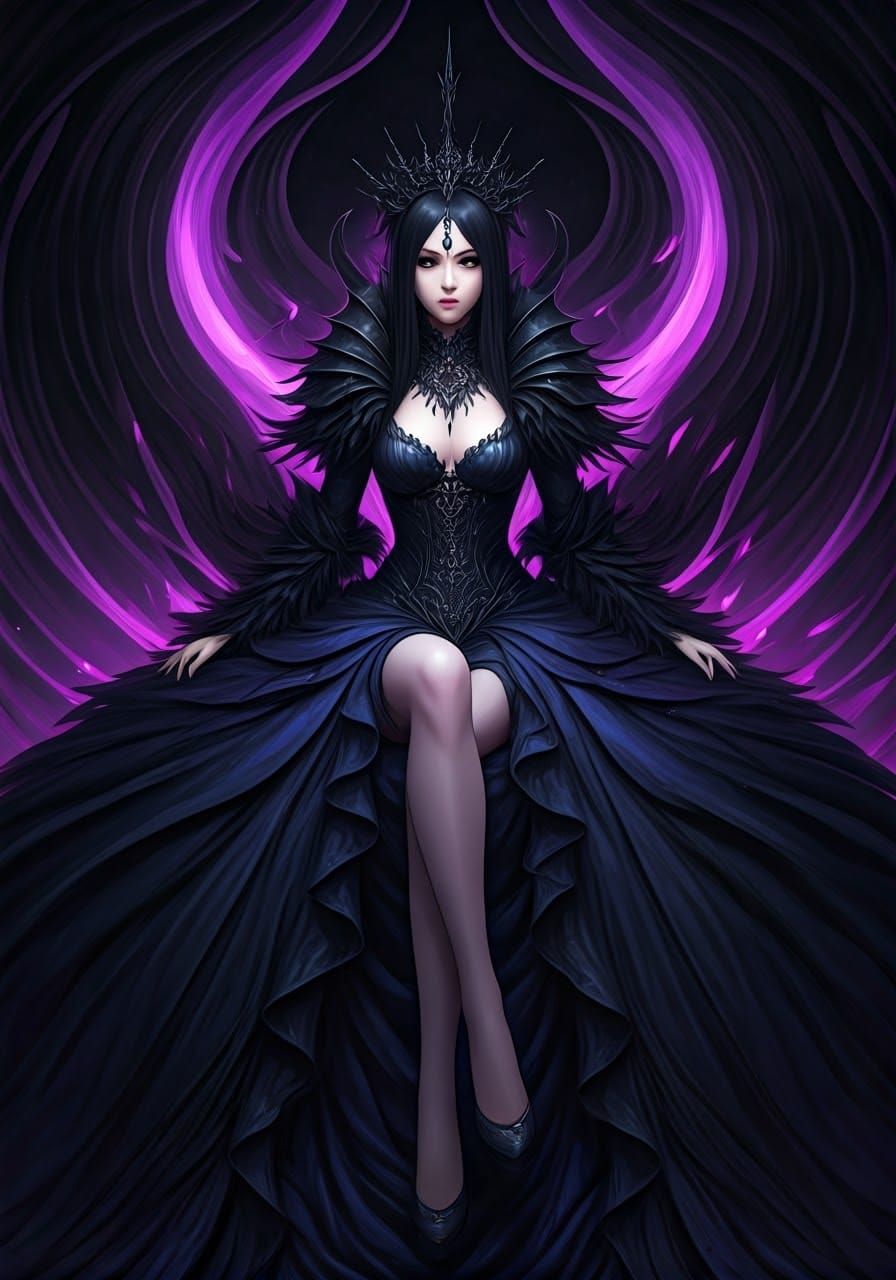 Darkness Princess in Triadic Colors and Volumetric Lighting