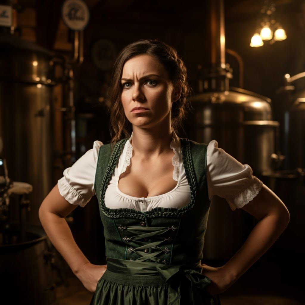 Bavarian Woman in Beer Hall, Renaissance Oil Painting