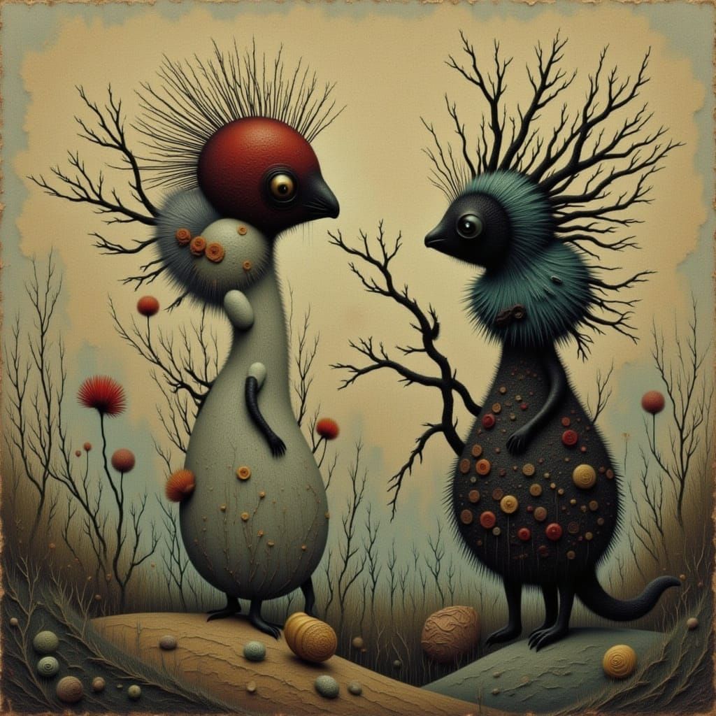 Tim Burtonesque Row with Cicada Song