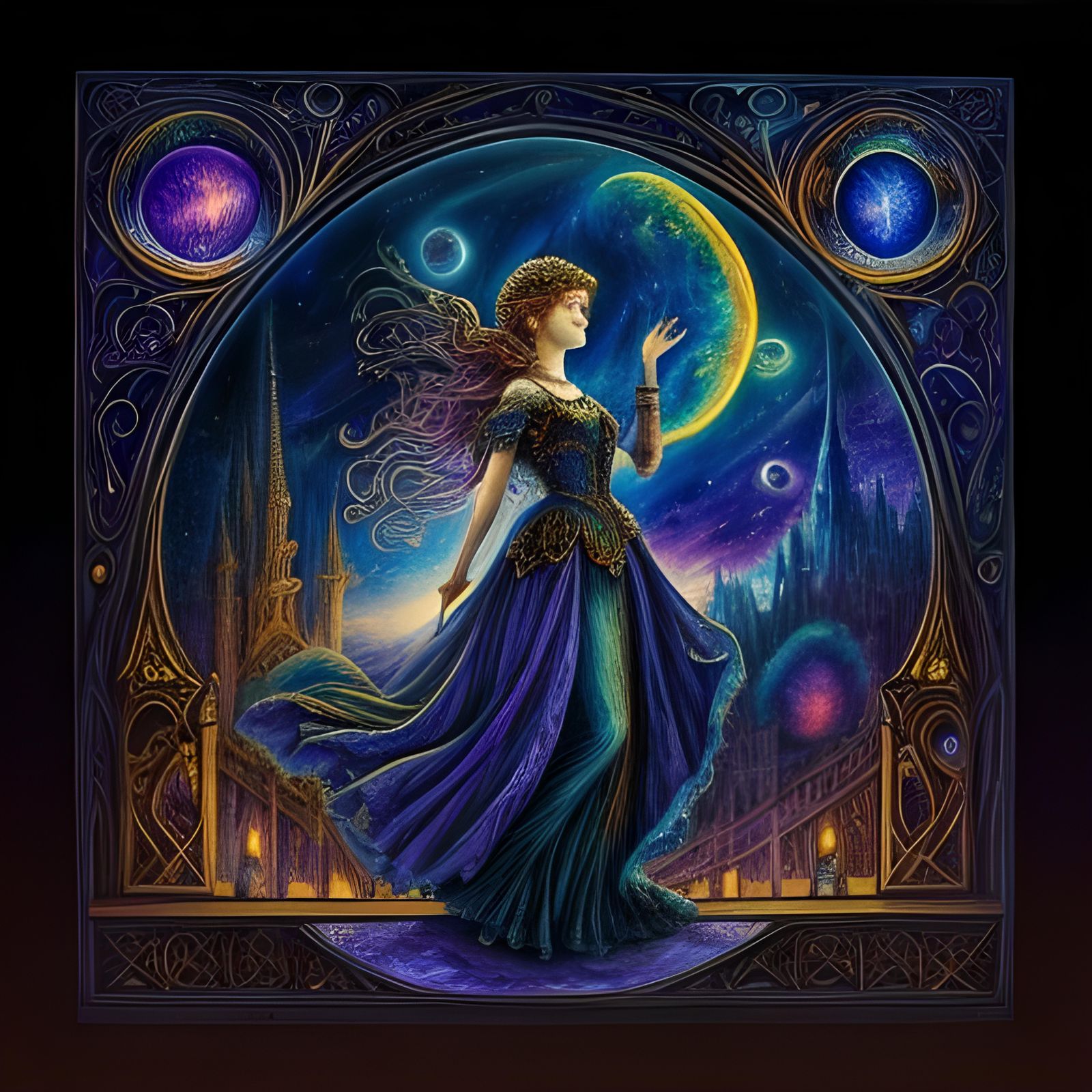 Galactic Moonscape in Gothic Hyperrealism