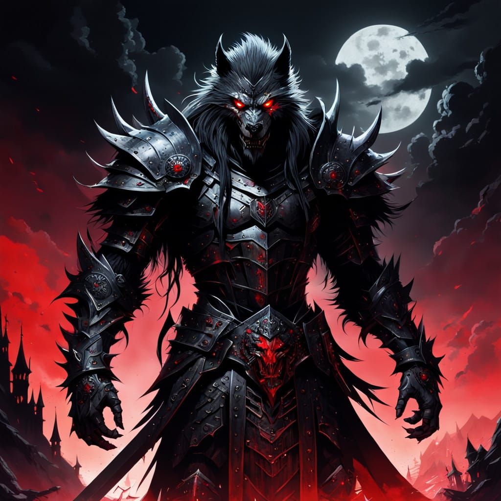 Dark Anime Werewolf Knight